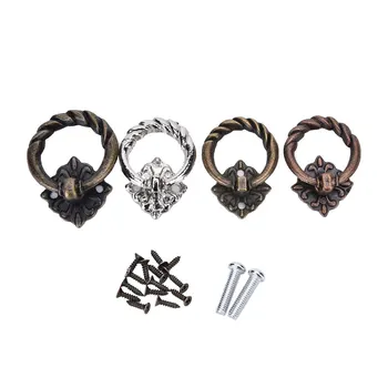 

1PC Vintage Antique Drawer Dresser Cupboard Cabinet Knobs Old Drop Ring Pulls Handle With 2 Screw 2 Sizes