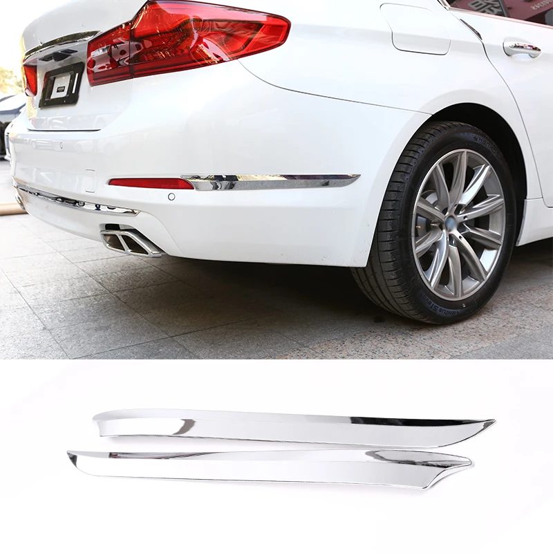 

2 Pcs Bright Silver ABS Chrome Side Rear Wrap Strips Trims For BMW 5 Series G30 2018 Car Accessories