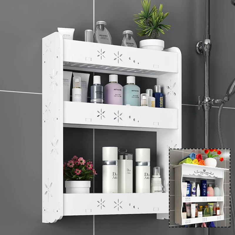 Wall Mounted Desktop Cosmetics Storage Box Rack Bathroom Storage Rack Dressing Table Supplies Finishing Rack Kitchen Shelf Storage Holders Racks Aliexpress