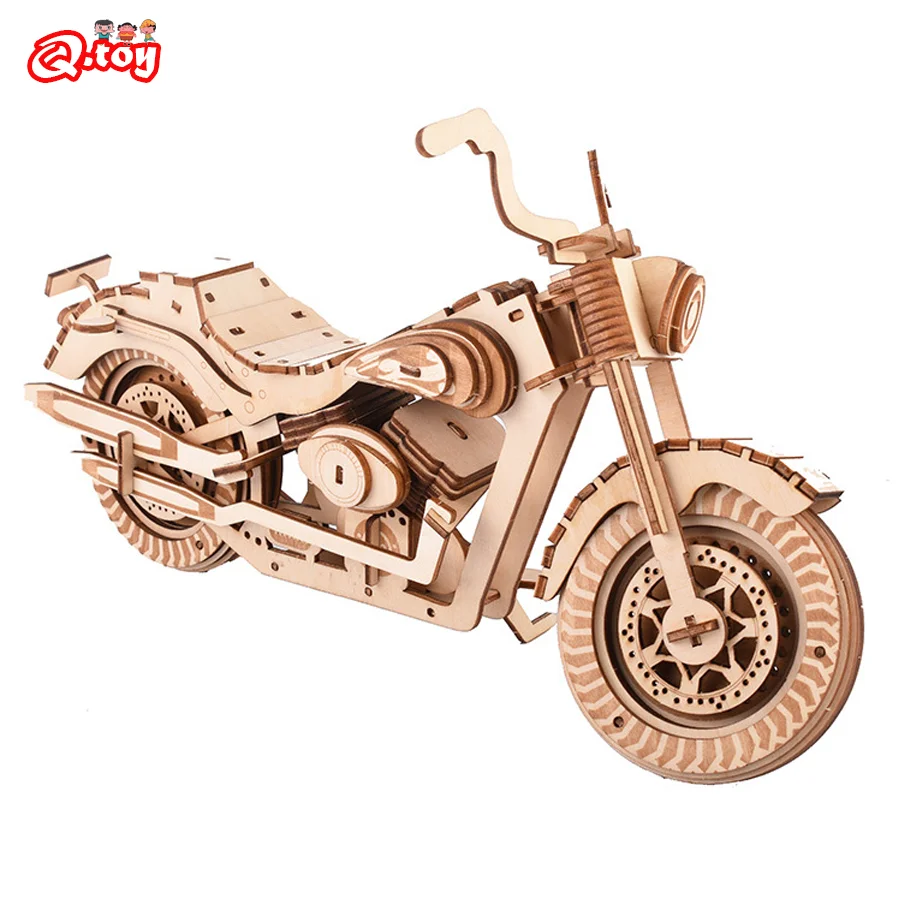 

3D Wooden Puzzle Motorcycle Educational Toys for Kids 14Y+ DIY Handcraft Lasering Puzzle Game for Kids Christmas Gift