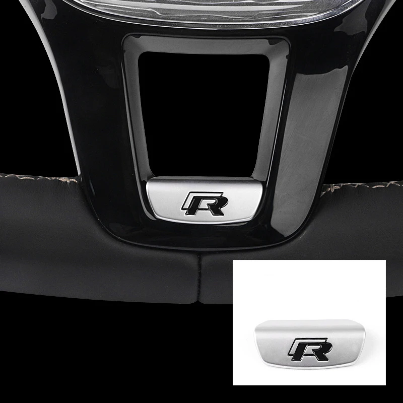 Car Steering Wheel Decoration R Logo Metal Sticker For Volkswagen Golf 7 Jialv Magotan B8 Passat Lingdu - Название цвета: A