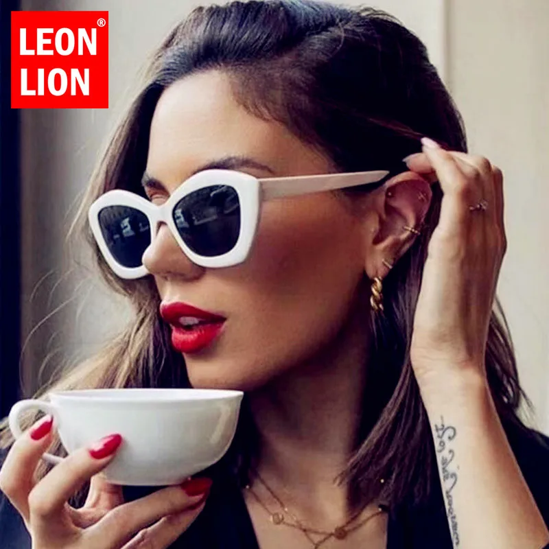 Солнечные очки LeonLion Polygon Cateye для женщин и мужчин, роскошные Брендовые очки для женщин, высококачественные очки, женские очки 2023