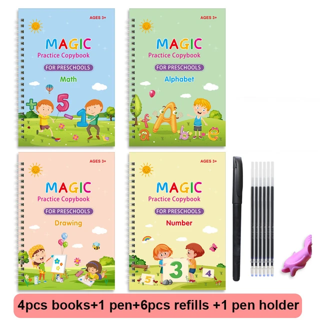 Pen Magic Copy Book Free Wiping Children's Kids Writing Sticker Practice  English Copybook for Calligraphy Montessori Gift - AliExpress