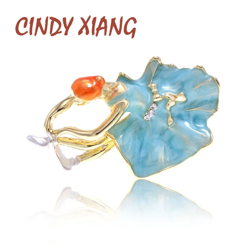 

CINDY XIANG Ballet Girl Brooch Enamel Fashion Human Style Design Pin 4 Colors Available Brooch Wedding Jewelry Good Gift