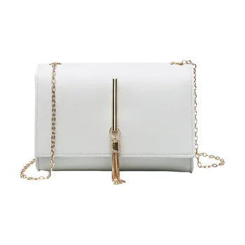

Newly Crossbody Single Shoulder Bag Iron Tassel Rectangle Handbag with Golden Chain Strap for Women CTN88