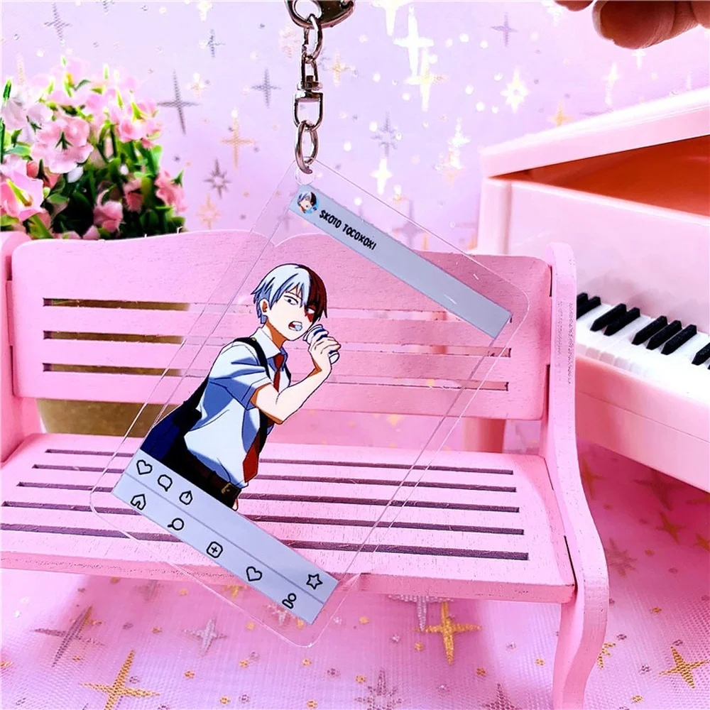 2021 fashion Lovely Cartoon Anime New Academia My Hero Academi Keychain Acrylic Key Ring Charms Gift For Women | Украшения и