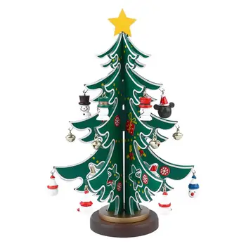 

1Pc Wooden Christmas Tree Adornment Creative Desktop Ornament Festive Prop