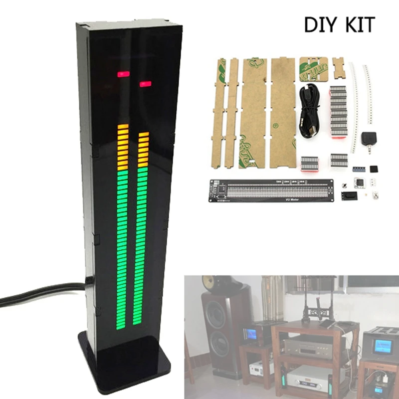 AS60 двухканальный светодиодный цифровой музыкальный спектр аудио звуковой уровень дисплей DIY Kit