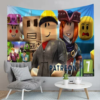 

Roblox Abstract Tapestry Children Animation Print Wall Hanging Beach Towel Beach Seat Blanket Bedroom Living Room Decoration