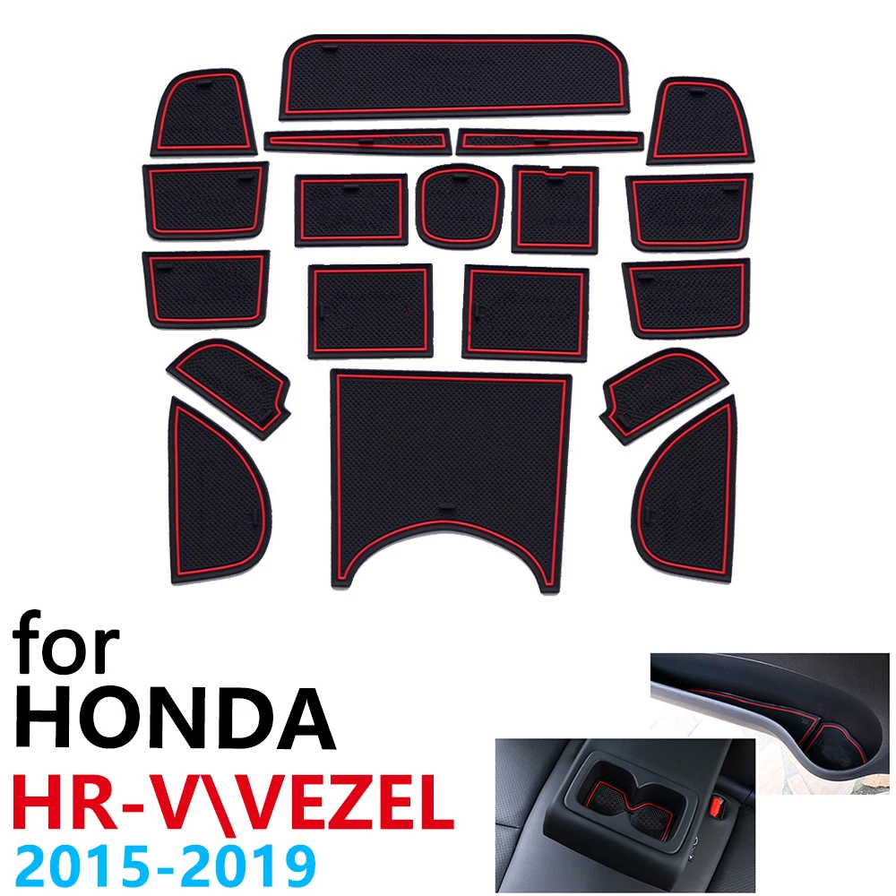 Противоскользящий резиновый коврик для чашки дверной с желобом Honda HR V Vezel HRV H RV 2015