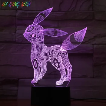 

Pokemon Go Umbreon Figure Kid Night Light LED Living Room Decorative Lamp Dropshipping 2019 Festival Gift 3D Lamp Eevee Family