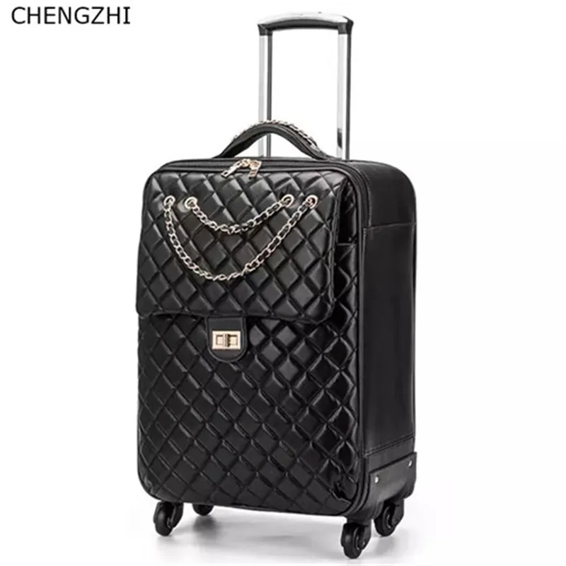 CHENGZHI роскошный чемодан на колесиках в стиле ретро 20 дюймов 24 дюйма|Чемодан