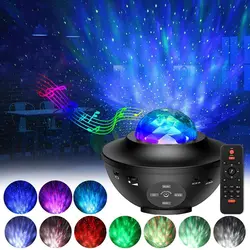 Projecteur LED d'étoiles et de galaxie, avec télécommande, musique, son activé par Bluetooth, lampe pour décoration de chambre à coucher, cadeau pour enfant 