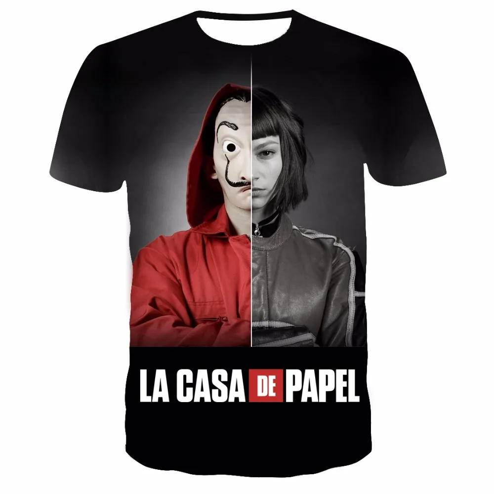 Мужская футболка, Забавный дизайн, La Casa De Papel, Мужская футболка с 3D принтом, Мужская футболка с коротким рукавом House Of paper, топы, футболка в стиле хип-хоп
