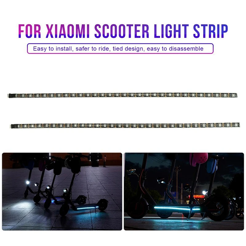 Прочные Складные светодиодные полосы для Xiaomi M365/M365 Pro Аксессуары для электрического скутера, светящиеся разноцветные для мопеда M365 запчасти