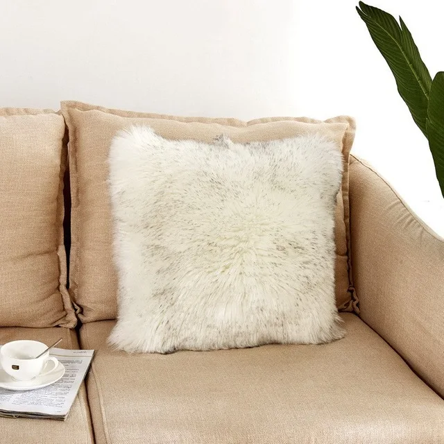 Soft Luxury White Faux Fur Throw Pillowcase Home Decorative Cushion Case 1Pc