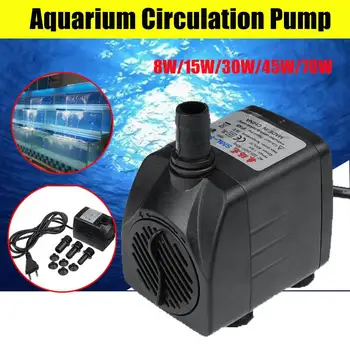 

8/15/30/45/70W Adjustable Flow Ultra-Quiet Submersible Water Fountain Pump Filter Fish Pond Aquarium Water Pump Tank Fountain