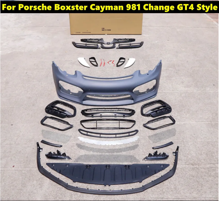 Передний и задний бампер передняя губа передний бампер светильник подходит для Porsche Boxster Cayman 981 изменение GT4 стиль обвес