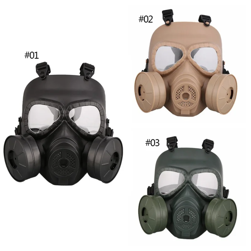 

2020 Outdoor Full-covered Gas Mask Men Women PC Lens Adjustable Shock Resistance Anti-virus Breathable Face Masks