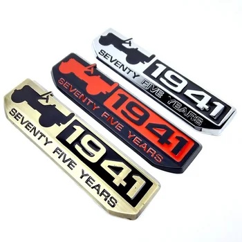 

1941 Seventy Five Years Aluminum Alloy Car Sticker 1 badge emblem Vintage 1941 logo for Jeep Wrangler Cherokee Renegade Grand