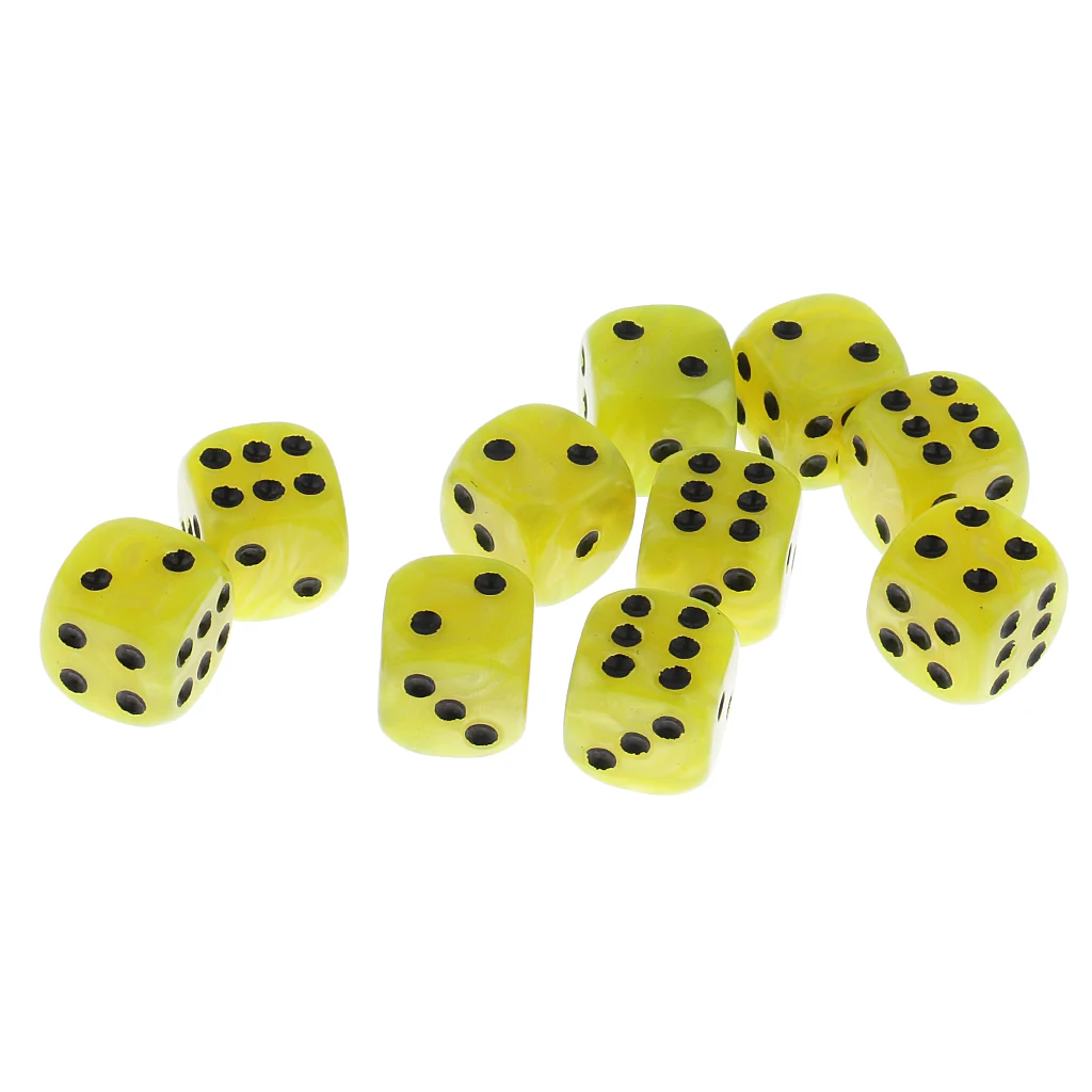 10 Pieces Plastic 6-sided Digital Dice D6 for Party Bar Table Game Accessory Gaming Dice Birthday Parties Board Game