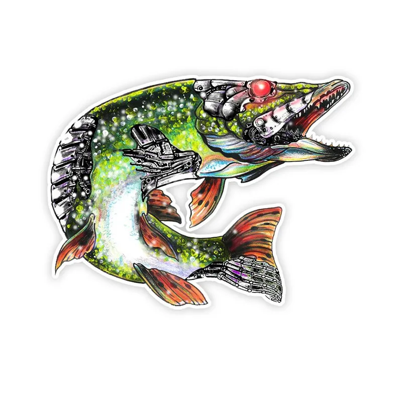 

personality interesting Cover scratches colorful fish car sticker funny car stickers styling removable decal,16cm*12cm