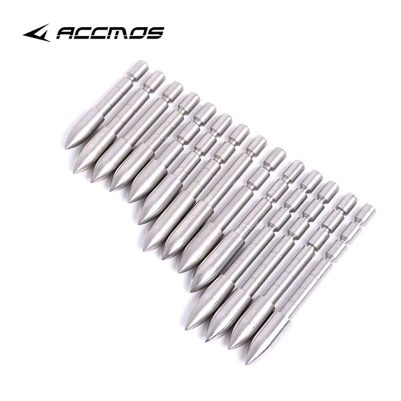 12/24PCS 70 80 90 100 110 120 Grain Stainless Steel Bullet Point Tip For Id 4.2 Mm Arrow Shaft Arrow Head Archery Accessory Bow 3