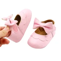 0-18 Months Baby Girls Princess Dress Shoes Cute Mary Jane Flats With Bowknot Toddler Anti-Slip Rubber Baby Girls Sandals Clogs 2