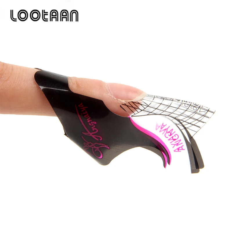Lootaan 300 шт./компл. форма ногтей руководство гель для ногтей формы для наращивания ногтей Инструменты для укладки волос Curl формы для ухода за ногтями DIY инструмент