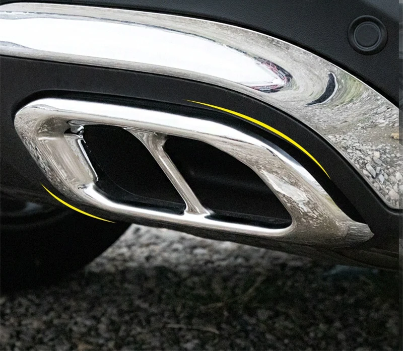 Автомобильный стайлинг автомобилей хвост горло Декор Рамка для Mercedes Benz GLC GLE w167 GLS класс выхлопной трубы наклейки аксессуары