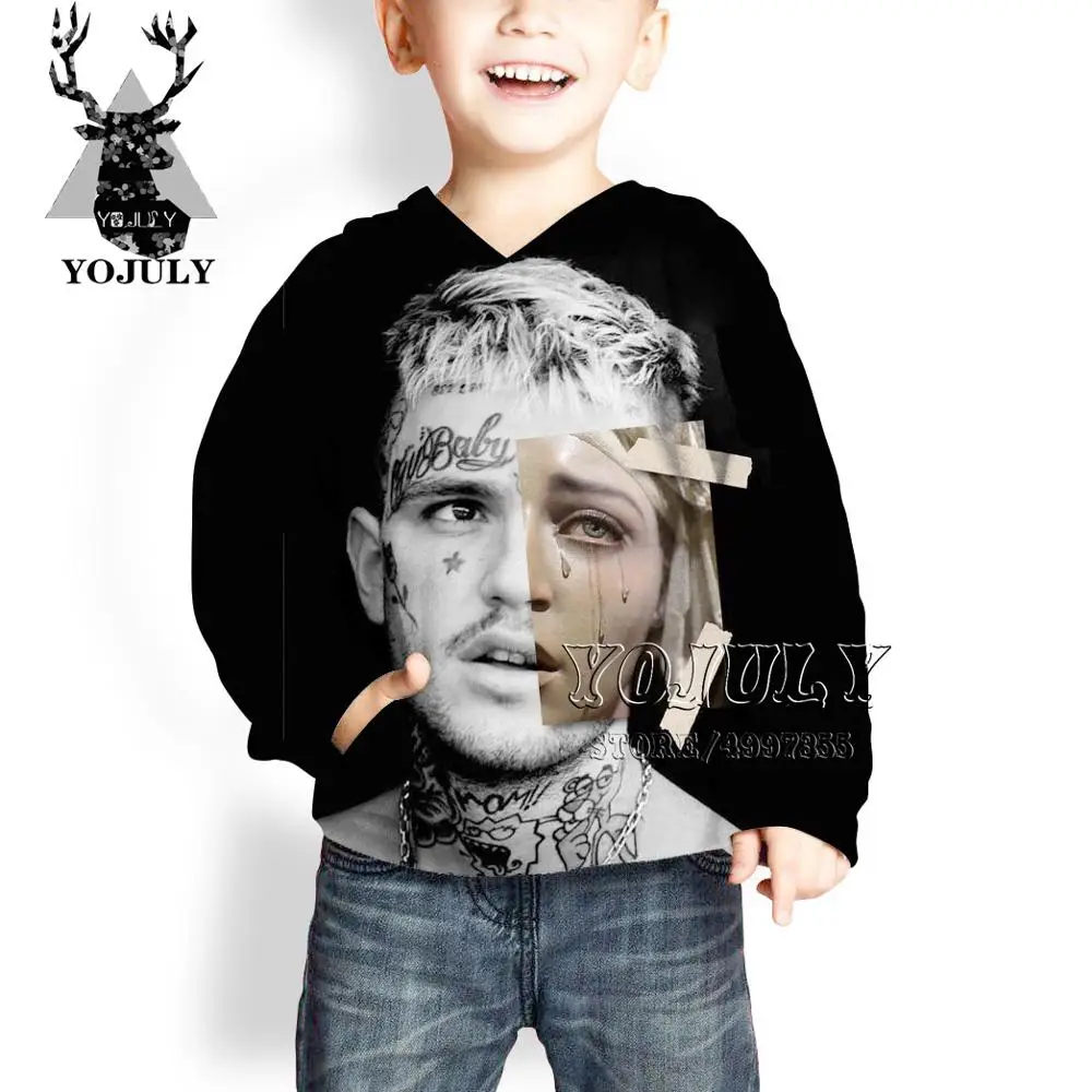 YOJULY Lil peep harajuku 3D Drucken Повседневный модный Уличная пуловер для маленьких мальчиков и девочек подростков hiip hop Детская толстовка C92