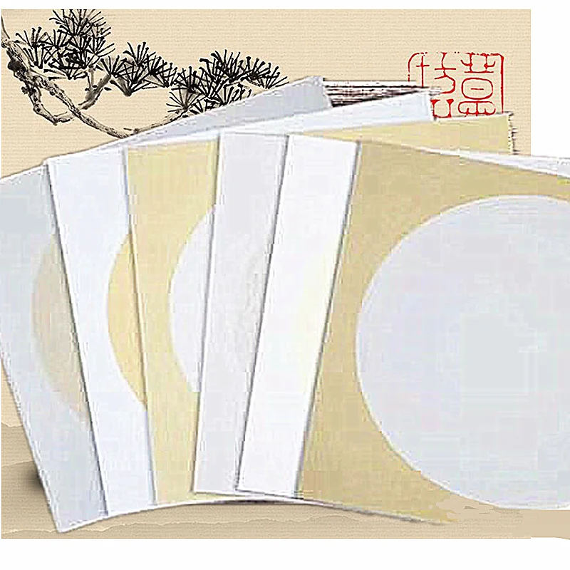 

Circle Lens Card Paper Chinese Art Paper Linen Xuan Painting Traditional Chinese Painting Fanned Sector Calligraphy Painted Half