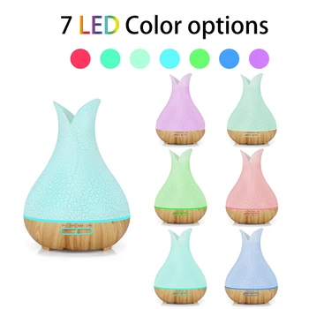 

Essential Oil Diffuser 400Ml Diffusers for Essential Oils ,Wood Grain Home Humidifier 7 Colors Changing Light for Home Office Yo