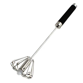 

Household Sauce Stainless Steel Beater Cooking Craft Handle Semi Automatic Whisk Milk Rotation Self Turning Hand Blender Kitchen