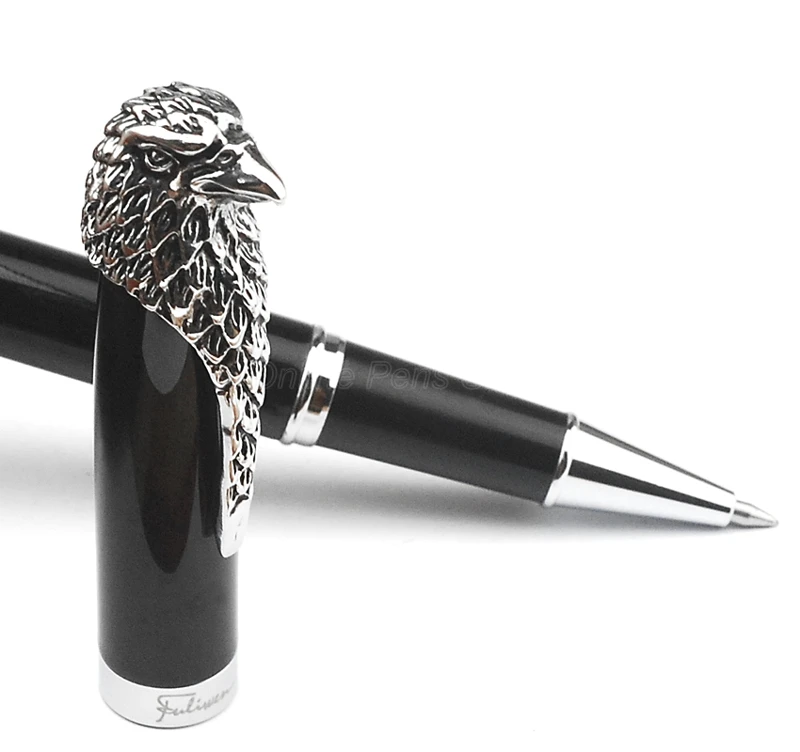 Fuliwen Owl Roller Ball Pen Eagle Head Clip Writing Gift Pen Vivid Black Barrel For Male & Female Stationery