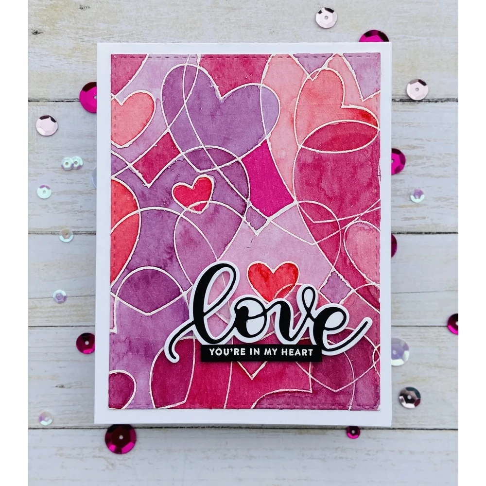  HEART TO HEART BACKGROUND STAMPS Metal Cutting Dies DIY Scrapbooking Craft Die Photo Invitation Car - 4000485078368