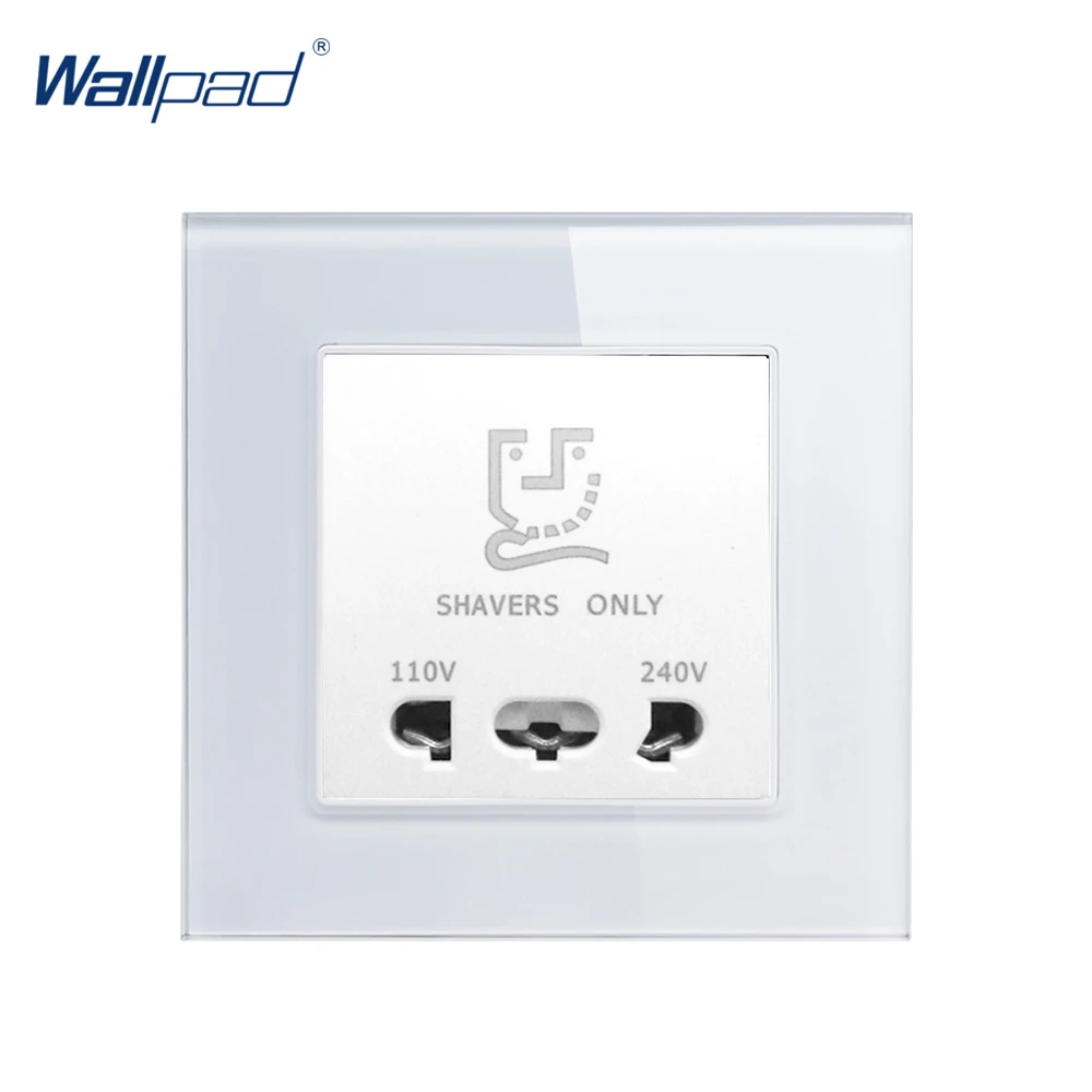 Бритвенная розетка Wallpad Хрустальное стекло 110 V-250 V ЕС Великобритания отель умный дом стеклянная панель электробритва настенная розетка