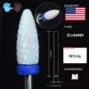 RolinStar White Ceramic Left Handed Person Flame Bit designated milling cutters removel gel polish varnish Nail Drill Bit 3
