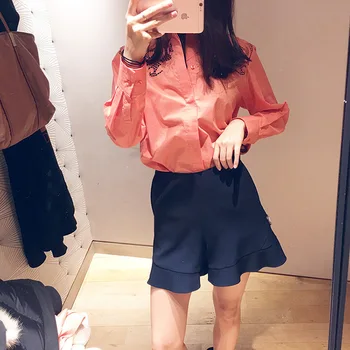 

19 Summer Joker Solid Color College Wind Shorts Leisure Slim Lady Culottes 93021