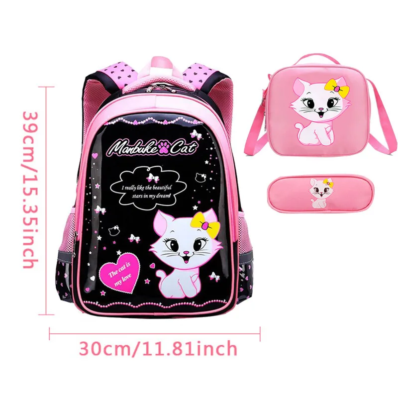 Small5 3 шт./компл. Розовый школьный рюкзак Милая Пижама «Hello Kitty», Пижамный костюм для детей, школьные рюкзаки для девочек с героями мультфильмов, с изображением кота, Детская рюкзак детский анимационный школьный рюкзак, школьные сумки - Цвет: Small5