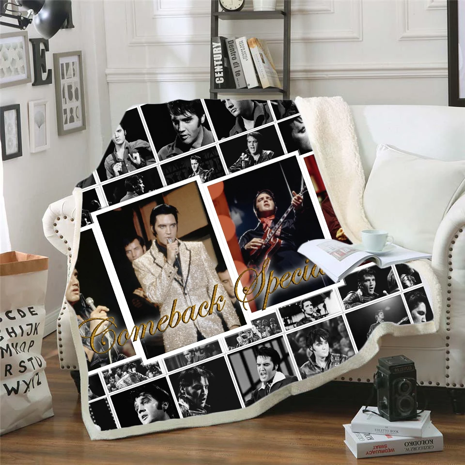 Флисовое одеяло Elvis Presley с 3d рисунком для кровати походов пикника модное толстое