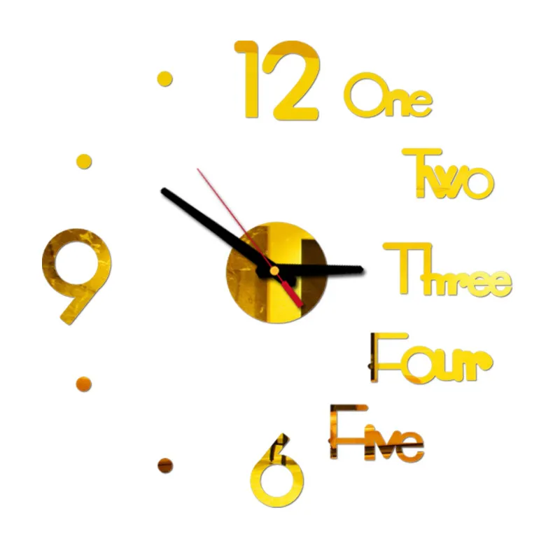 3D настенные часы зеркальные настенные наклейки съемные 4 цвета самоклеящиеся художественные настенные часы домашний Декор Гостиная кварцевая игла#35