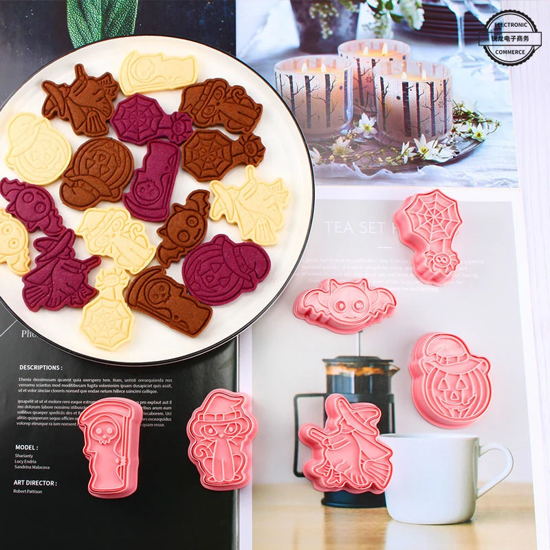 6pcs/set Halloween Cookie Cutters Set Mold Baking Accessories Bakery Mold Cake Decorating Tools Bakeware Party Decoration