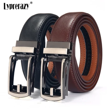 

Lyprerazy Cow Leather Belt Men Genuine Leather Men Belts with Automatic Alloy Buckle Designer Belts Black Coffee
