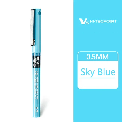 1 шт. гелевые ручки Pilot BX-V5 0,5 мм высокого качества, многоцветные чернильные ручки, школьные и офисные канцелярские принадлежности - Цвет: Небесно-голубой