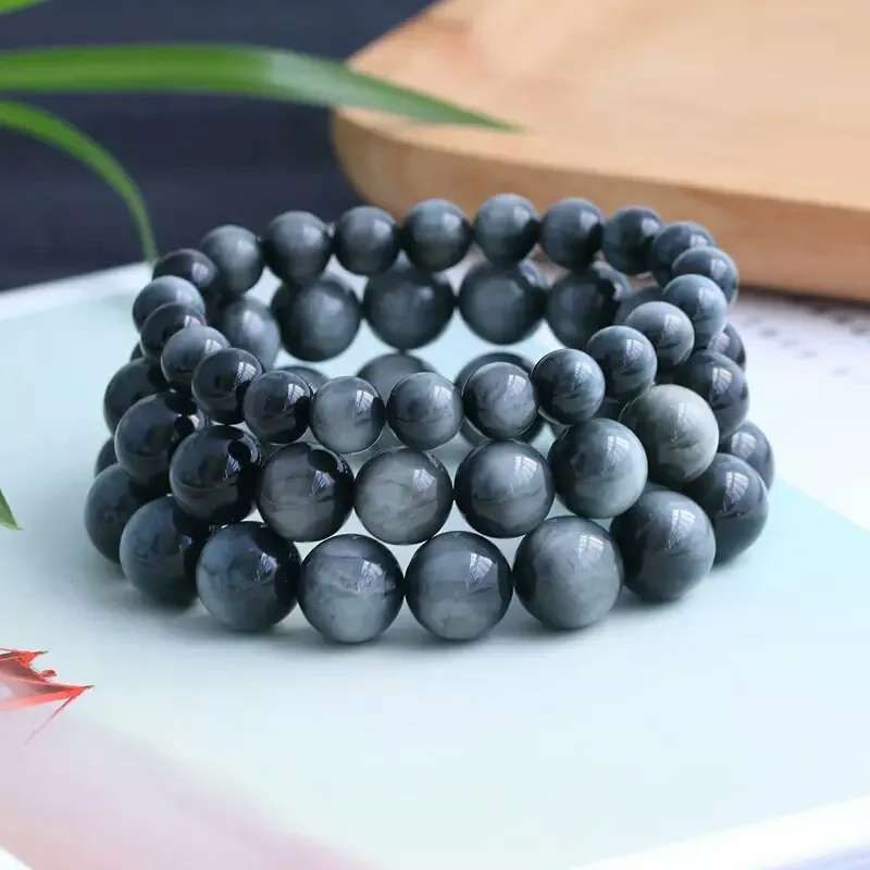 

Natural Tiger's Eye Single Loop Bracelets Hawkeye Stone Bracelets Buddha Beads Bracelets Men's Couples Crystal Bracelet Ornament