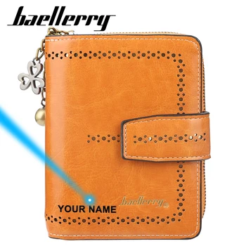 

Baellerry Women's Wallet Leather Housekeeper Female Purse Designer Multiple Card Slots Purses & Wallets Free Engraving