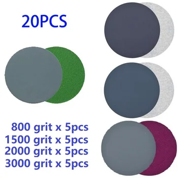 

Tool Sandpaper Useful 5\" Wet/Dry Sanding 800 1500 2000 3000 Grit Silicon Carbide