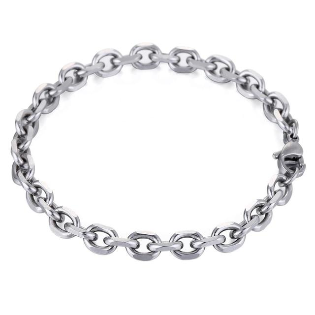 3-10mm Men's Bracelets Rolo Cable Chain Stainless Steel Bracelet Wholesale Chain Male Jewelry KBB14A