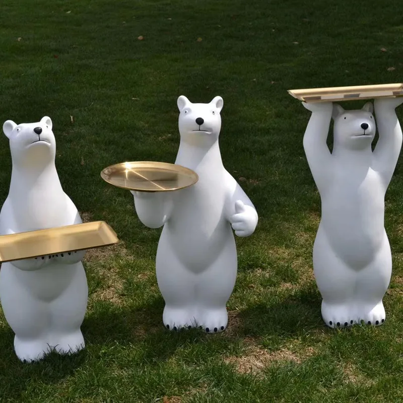 Nordic Resin Animal Decoration Home Figurine Bear Pallets Statues